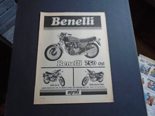 BENELLI 750 MOTOR CYCLE - VINTAGE AD - MCM JULY 1976