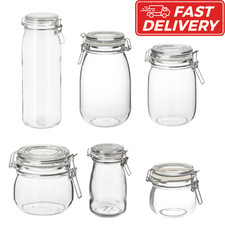 IKEA KORKEN Glass Jar with Airtight Lid Clip Top Mason Storage for Pickles Jam