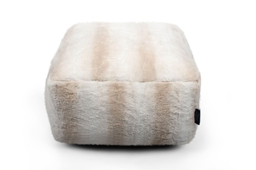 Cream rabbit faux - faux, striped
