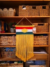Kurdish flag macrame - flag, wall