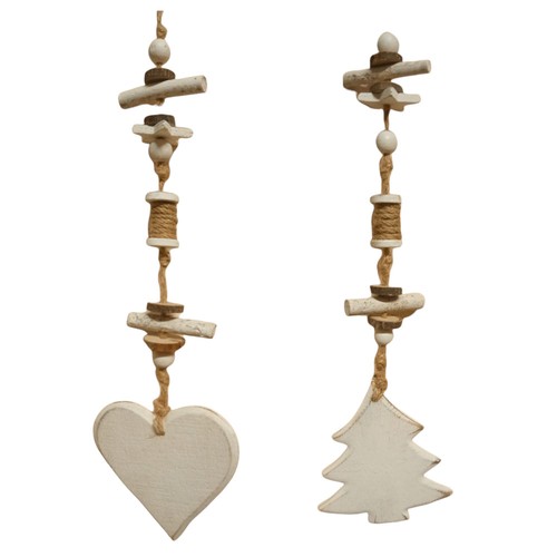 57cm white hanging wooden - 57cm,
