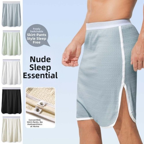 Male sleeping skirt cotton - sleeping,