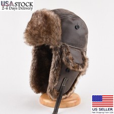 Men Faux Leather Fur Hat