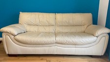 Beige Leather Sofa, Three
