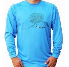 Alaska State Map Fishing Boat