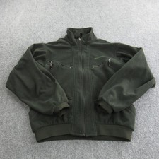 Simms Fleece Jacket Mens Medium Olive Green Full Zip Gore Windstopper Fishing