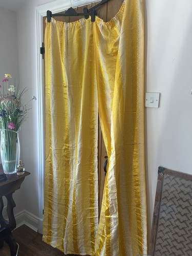 Vintage bright yellow curtains - yellow,