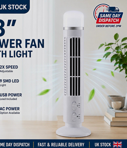 13in tower fan with - led, light