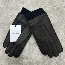 Paul Smith Luxury Black Deer Skin Leather Gloves Silk-Cashmere Lined RRP £199