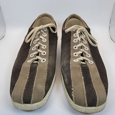 Vtg Brunswick Bowling Shoes Men 7/Women 8.5 Tan Suede Retro 60-80s Big Lebowski