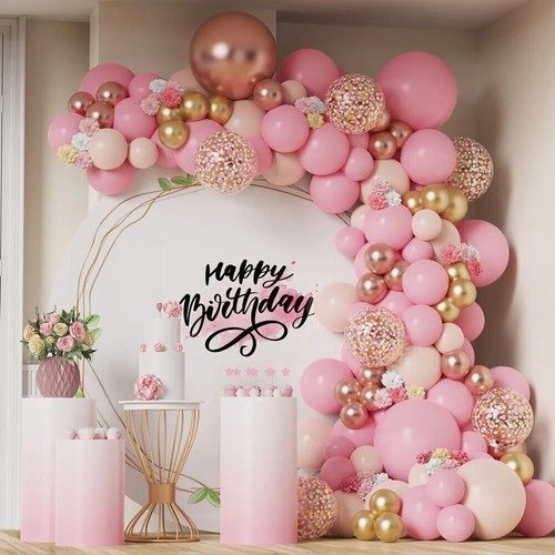Pink roes gold arch set - pink,
