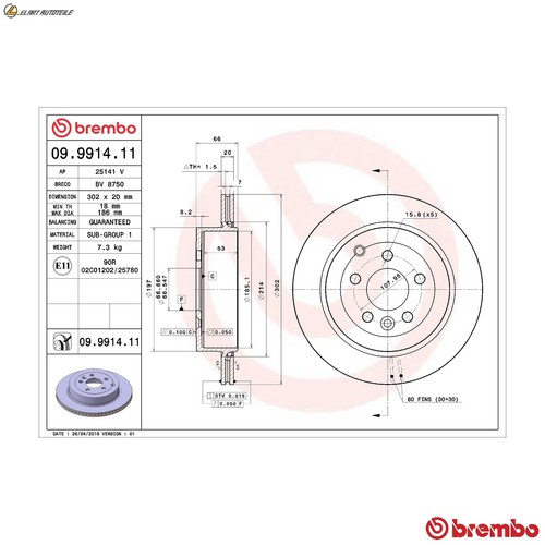 Brake discs 9914 11 for - brake,