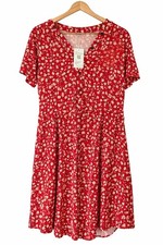 Auslily Red Floral knee length