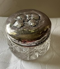 Antique Silver Cherub top vanity jar. M Bros.1887-1905