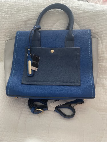 Next blue grey faux - blue, leather