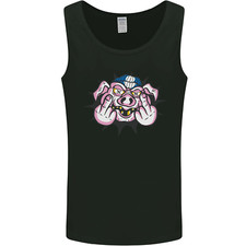 Offensive Pig Finger Flip Mens Vest Tank Top