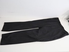 Mens Black Pleated Dress Trousers W38 L33 Stretch Unbranded