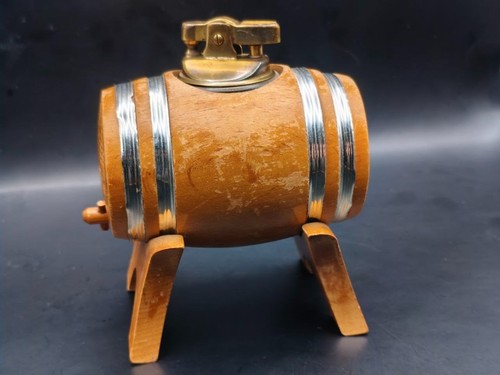 Antique wooden barrel table - barrel,