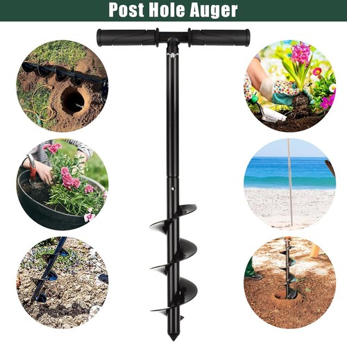 Manual hand earth auger - hand, fence