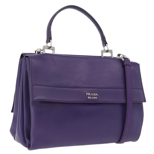 Prada hand bag leather - leather, purple