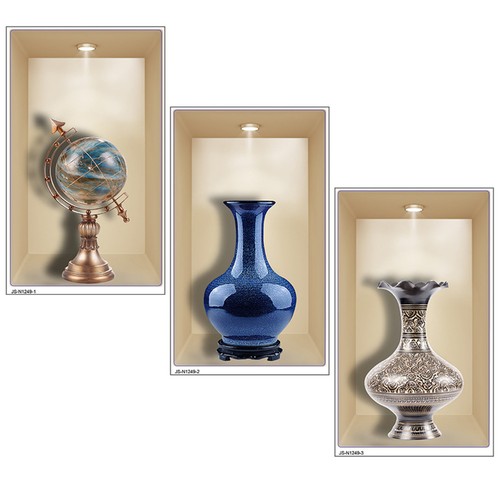 3pcs durable pvc globe wall - 3d,