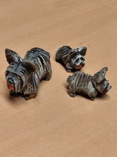Miniature Figurine Wooden Hand Carved Yorkshire Terrier Dog Pet K30