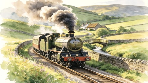 Steam train post - train,