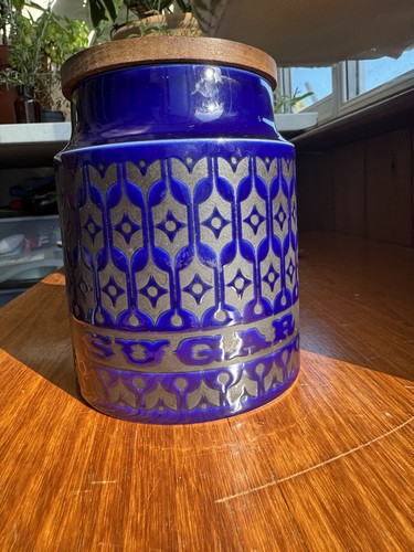 Hornsea pottery sugar jar - jar, blue