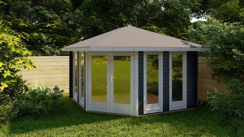 Corner log cabin 6mx3 6m - log, 3.6mx3.6m