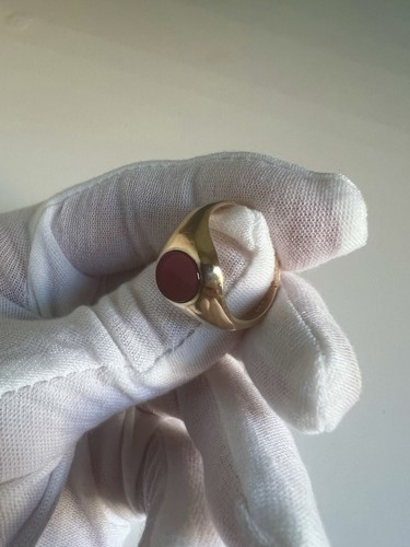 Gold ring 14k carnelian - , stone