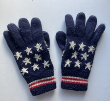 Ladies Gloves Knit Size Insulated GLOVES Size S/M Warm LADIES Navy White KNIT