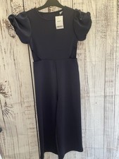 Next Girls Navy Jumpsuit Age 8 Yrs Puff Sleeve Occasionwear New With Tags