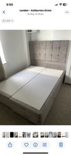 OTTOMAN STORAGE UPHOLSTERED BED FRAME 4FT6 DOUBLE WITH USB PORT & LED LIGHT