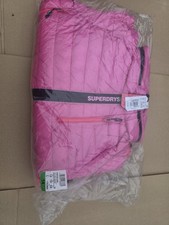 Womens Jacket Power Fade Hazard Pink Bubblegum Large Superdry Size 14 Rrp£109.99