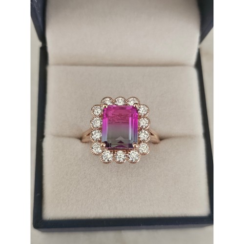 Watermelon tourmaline ring - tourmaline,
