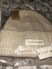Favorite Daughter Logo Patch Rib Beanie Hat One Size Brand New Unopened