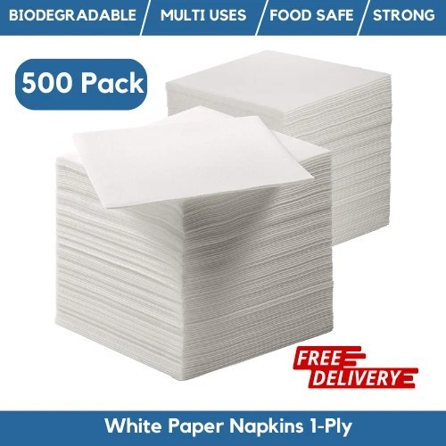 500 white paper napkins 30cm - 500,