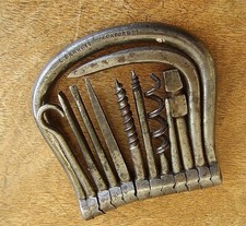 Antique Bow Folding Pocket Corkscrew 10 Multi Tool Set E Barrett Regent St Old