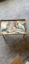 SMIT GUILDFORD MELAMINE SERVING LAP TRAY WOOD LEG PEARS SOAP PRAYING GIRL & DOG 