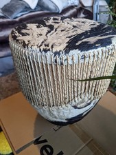 VINTAGE AFRICAN TRIBAL DJEMBE DRUM, FUR/SKIN LEATHER WOOD 340 X 290