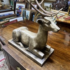 Beautiful Large Resin Laying Down Stag Statue Sculpture Ornament Home Decoration