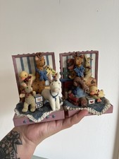 Vintage Teddy Bear Book Ends x2 Teddy Tales Heavy - 90s. Shudehill Giftware