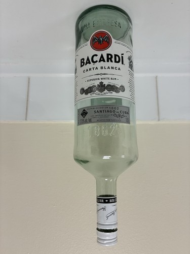 Empty litre bacardi rum - bacardi,