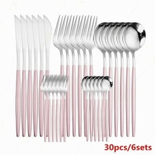 30PC Stainless Steel Cutlery Sets Stylish Dining Spoon Fork and Teaspoons!
