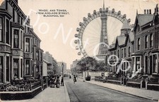 Blackpool Lancashire Wheel and Tower From Adelaide Street Postcard (D321)
