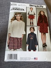 Simplicity 8225 Project Runway Girls Sewing Pattern Age 3-6 Dress Top Skirt