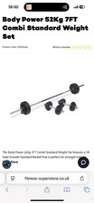 Body Power 52Kg 7FT Combi Standard Weight Set