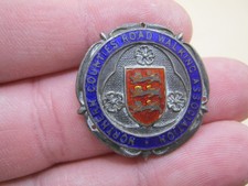 Antique / Vintage Sterling Silver & Enamel Fob Medal Albert Chain Walking Assn