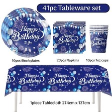 Blue Happy Birthday Tableware