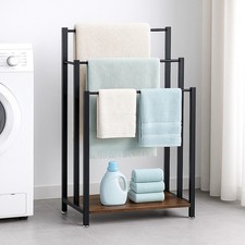 Towel Rack Freestanding Towel Rack Industrial Metal 3-Bar Towel Rail